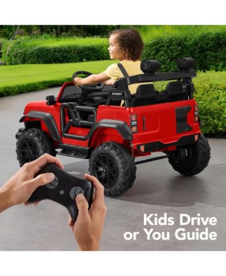 Kids 24V 2-Seater Electric Ride-On Car Truck w/ Parent Control, Bluetooth, LED Lights