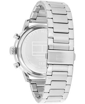 Men's Multifunction Silver-Tone Stainless Steel Bracelet Watch, 46mm
