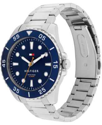 Men's Quartz Silver-Tone Stainless Steel Bracelet Watch, 42mm