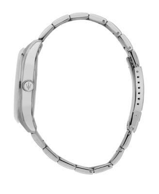 Men's Date Stainless Steel Metal Band Watch, 43mm