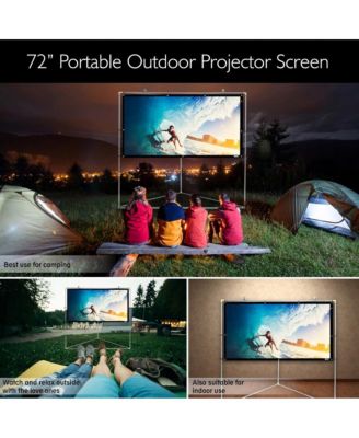 Outdoor Projector Screen – 72" Portable Viewing Display with Frame Stand, HD 16:9 Display