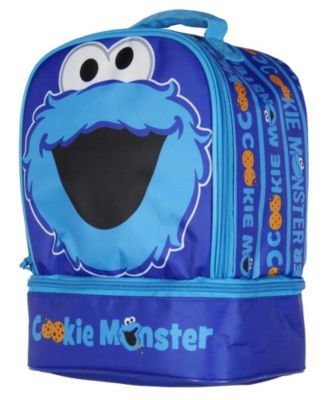 Cookie Monster Dual-Compartment Insulated Lunch Box Bag Tote