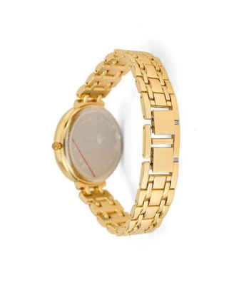 Women's Shiny Gold Tone Metal Alloy Analog Watch, 35mm