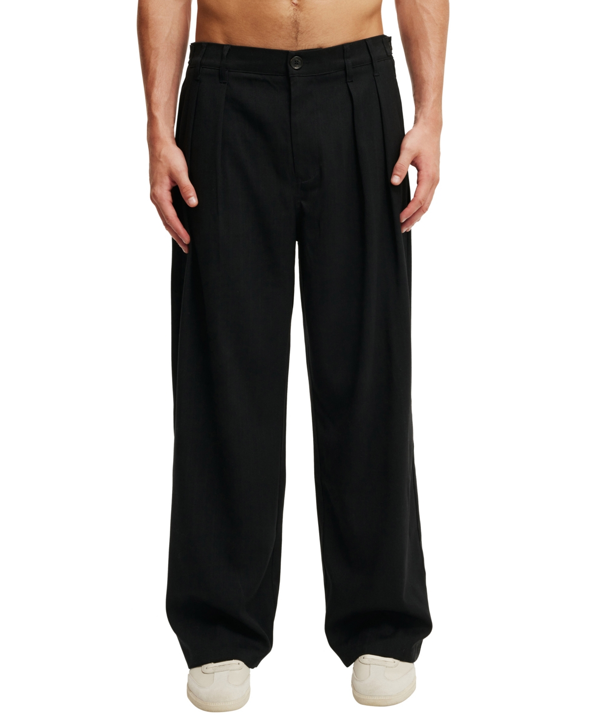 Shop Cotton On Men's Super Baggy Pleated Pants In Black