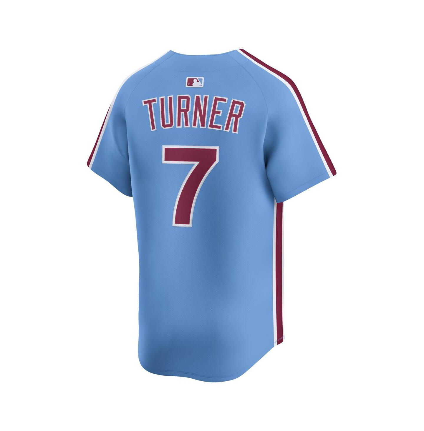 Мужской топ Nike Trea Turner Light Blue Philadelphia Phillies Alternate Limited Player Jersey — фото 2