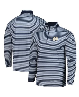 Colosseum - Men's Navy Notre Dame Fighting Irish Striped Quarter-Zip Top