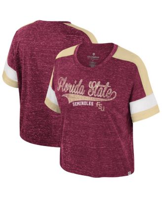 Colosseum Women's Garnet Florida State Seminoles Color Block Scoop Neck ...