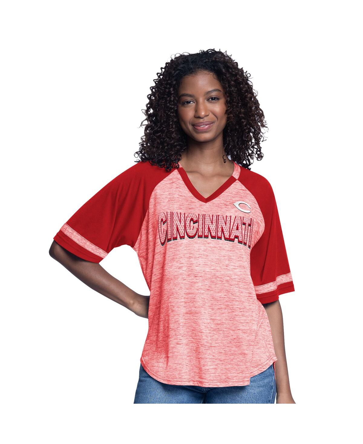 G-iii 4her By Carl Banks Women's Red Philadelphia Phillies Hall Of Fame Raglan Oversized Half-sleeve Top In Red