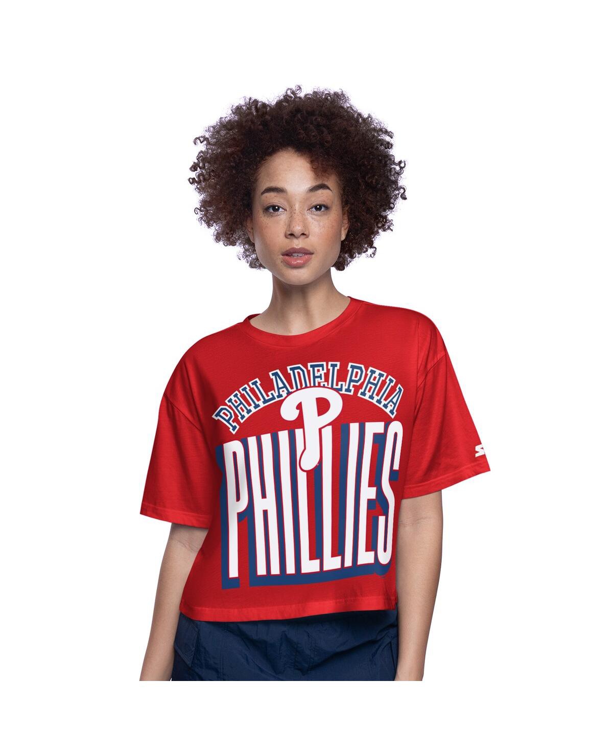 Women's Red Philadelphia Phillies Play the Ball Boxy Cropped T-Shirt - Red