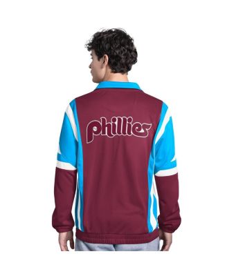 Men's Burgundy/Light Blue Philadelphia Phillies Contender Tricot Full-Zip Track Jacket