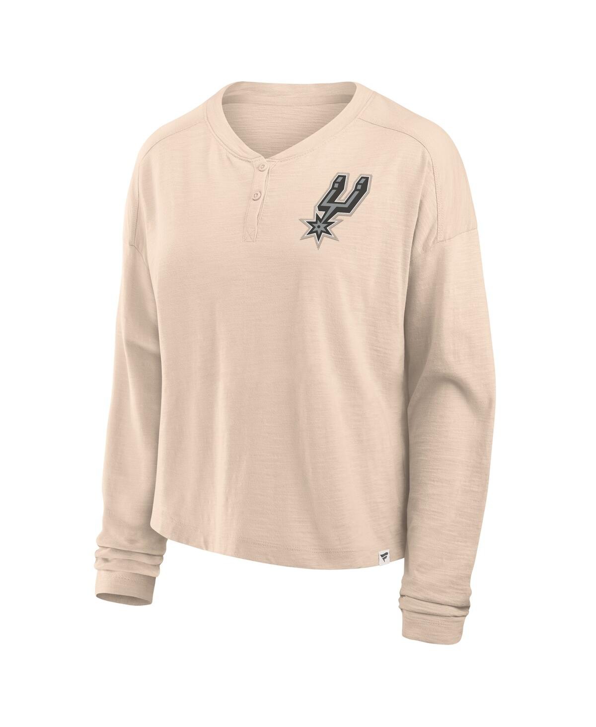 Fanatics Women's Natural San Antonio Spurs Boxed Out Drop Fashion Long Sleeve T-shirt In Natural