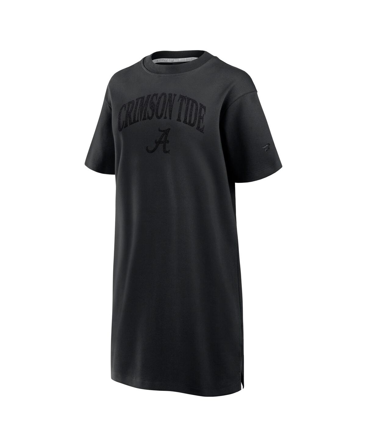 Fanatics Women's Black Alabama Crimson Tide Elements Go Tri-blend T-shirt Dress In Black