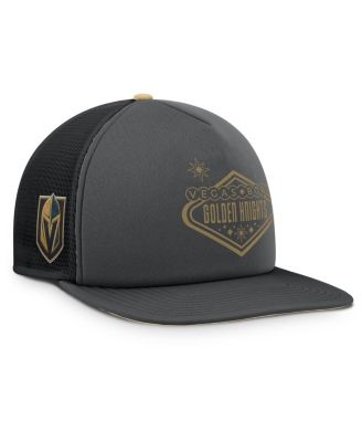 Men's Gray/Gold Vegas Golden Knights Authentic Pro Hometown Rink Foam Trucker Snapback Hat