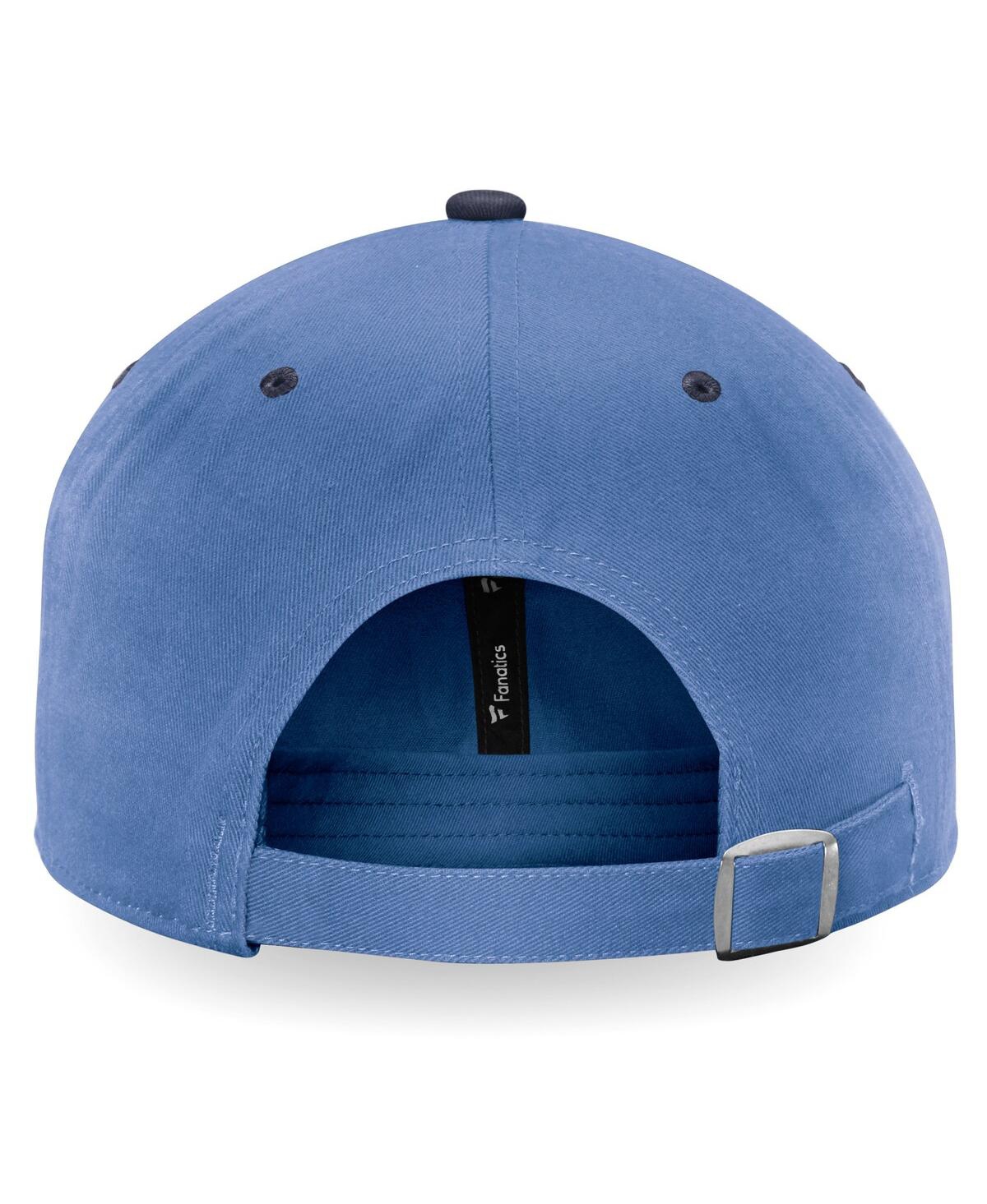 Fanatics Men's Navy/blue Sporting Kansas City Iconic Blocked Fundamental Adjustable Hat In Navy,blue