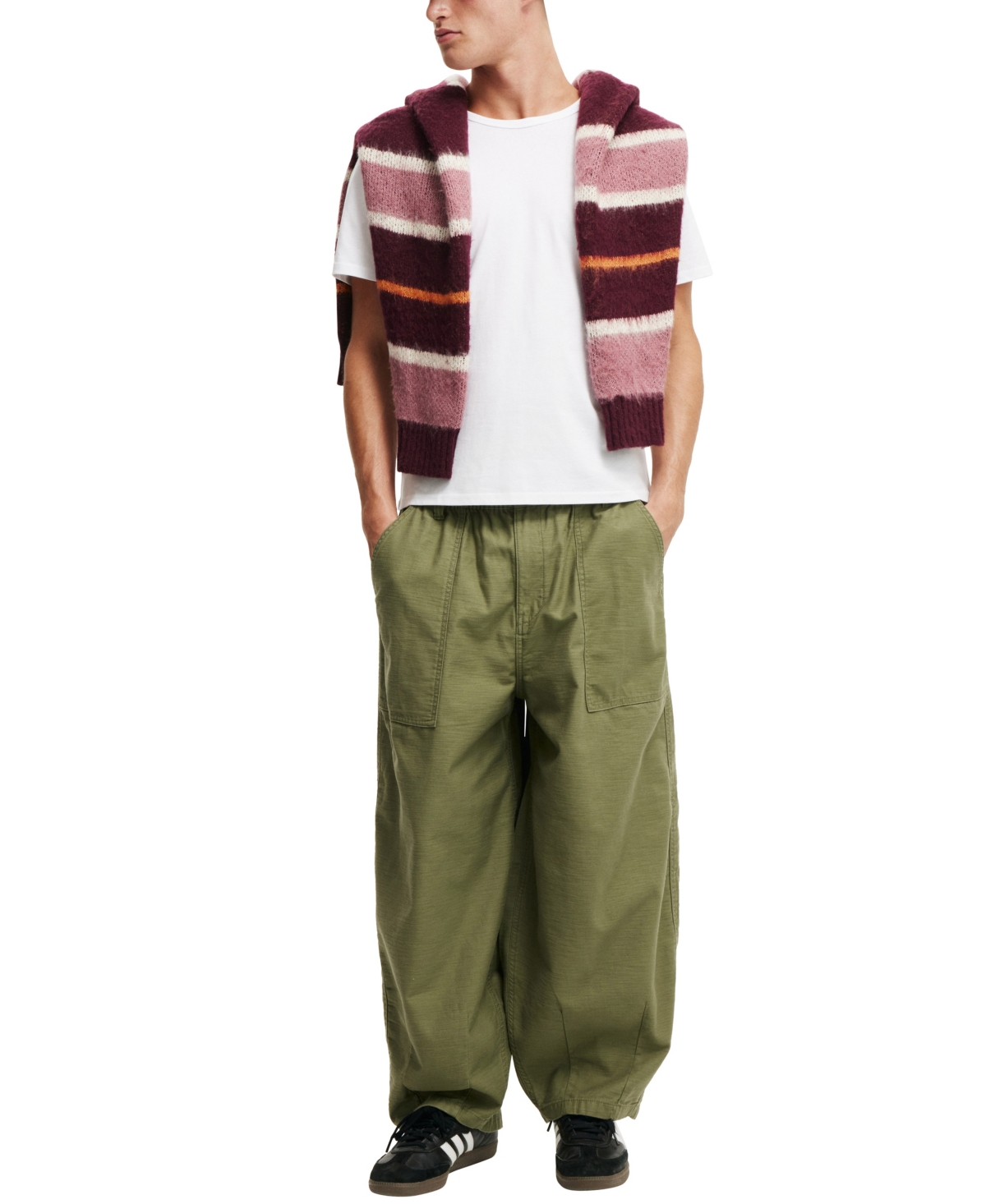 Shop Cotton On Men's Super Baggy Pants In Military Green