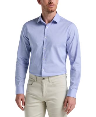 Perry Ellis - Men's Slim Fit Long Sleeve Button-Front Dobby Cotton Shirt