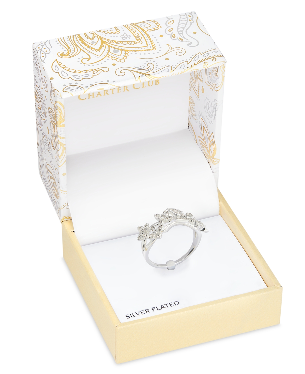 Silver-Tone Cubic Zirconia Butterfly Split Band Ring, Exclusively at Macy's - Silver