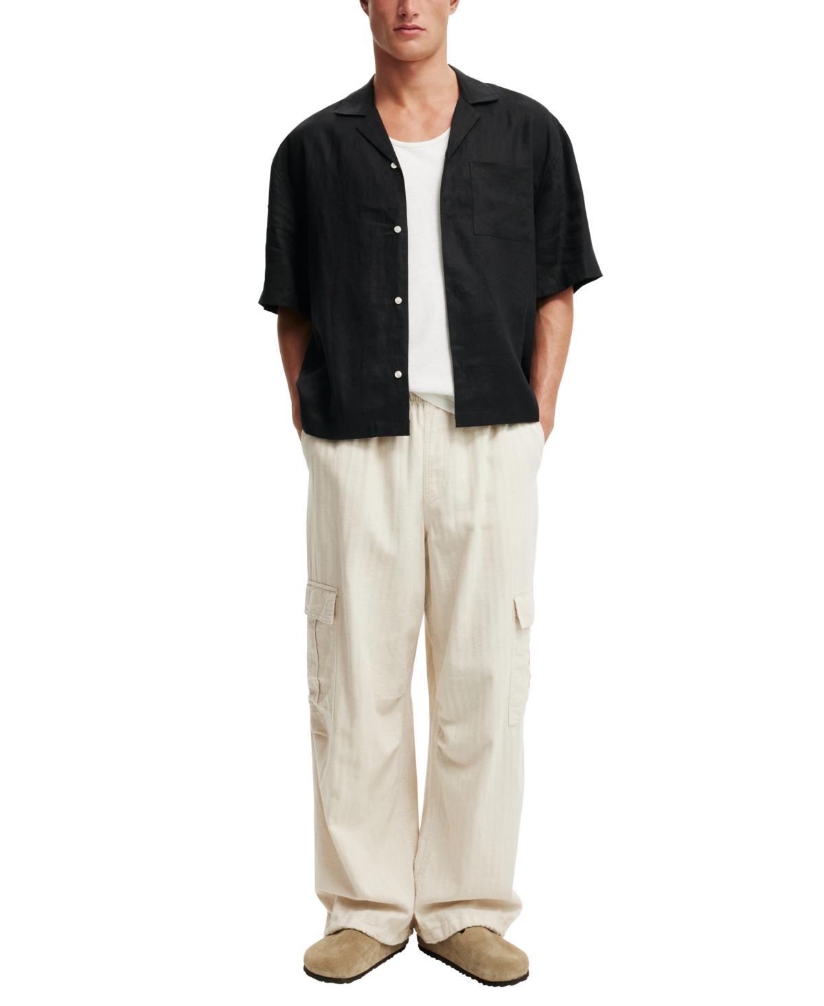 Shop Cotton On Men's Box Fit Short Sleeve Shirt In Black