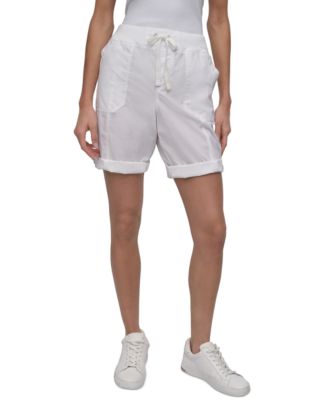 DKNY - Women's Smocked-Waist Convertible Cargo Shorts