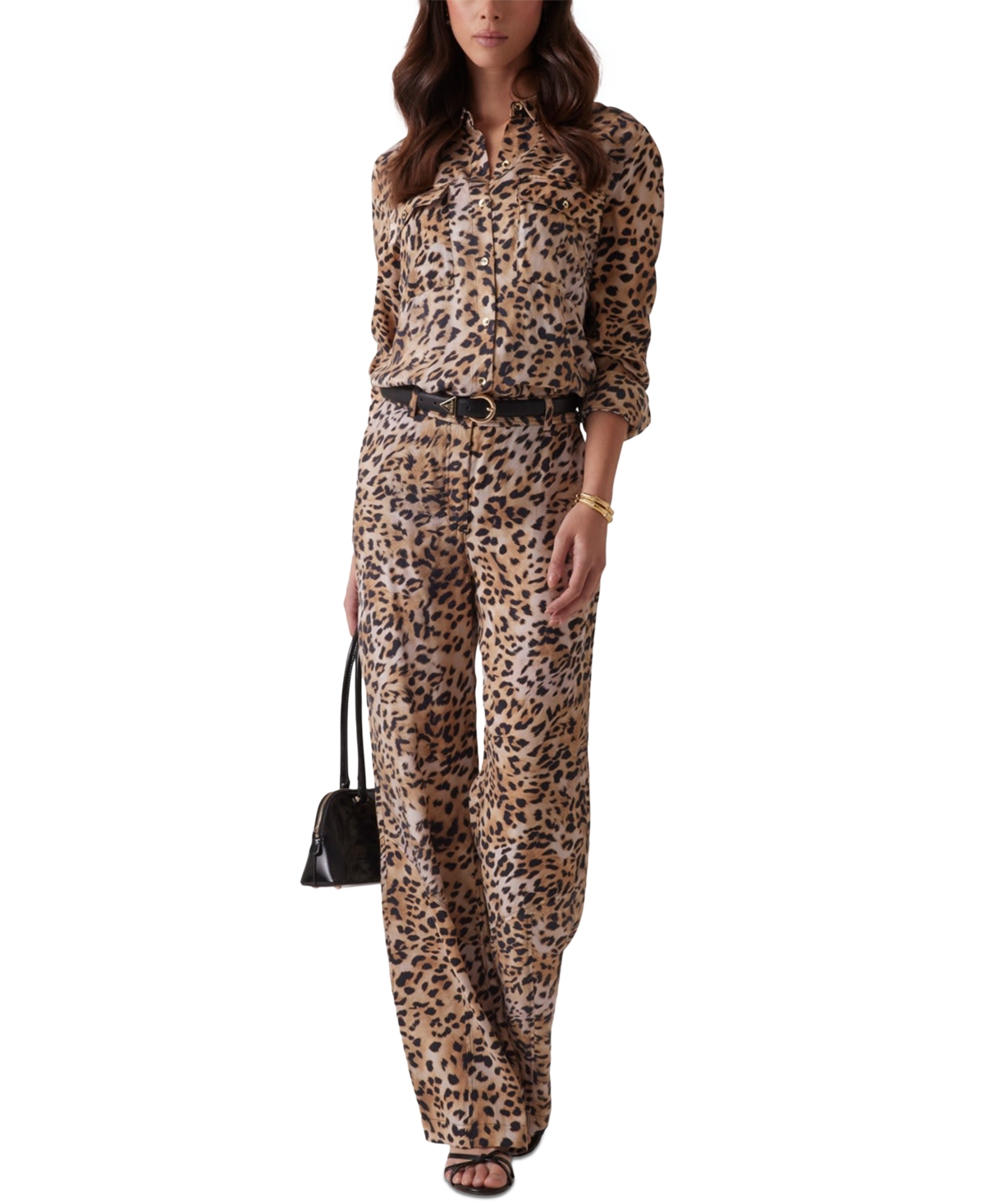 Women's Enora Printed Straight-Leg Pants - Cheetah Skin Print