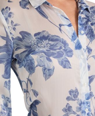 Women's Printed Button-Front Shirt 
