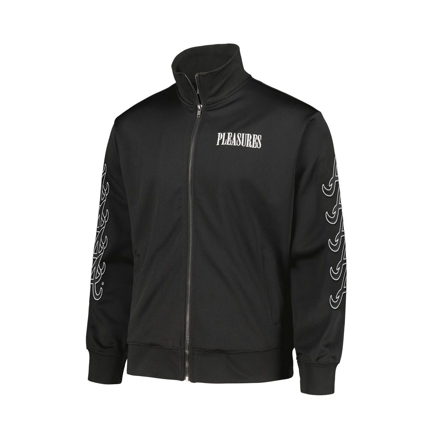 Мужская куртка PLEASURES Black Atlanta Braves Pitcher Full-Zip Track — фото 3