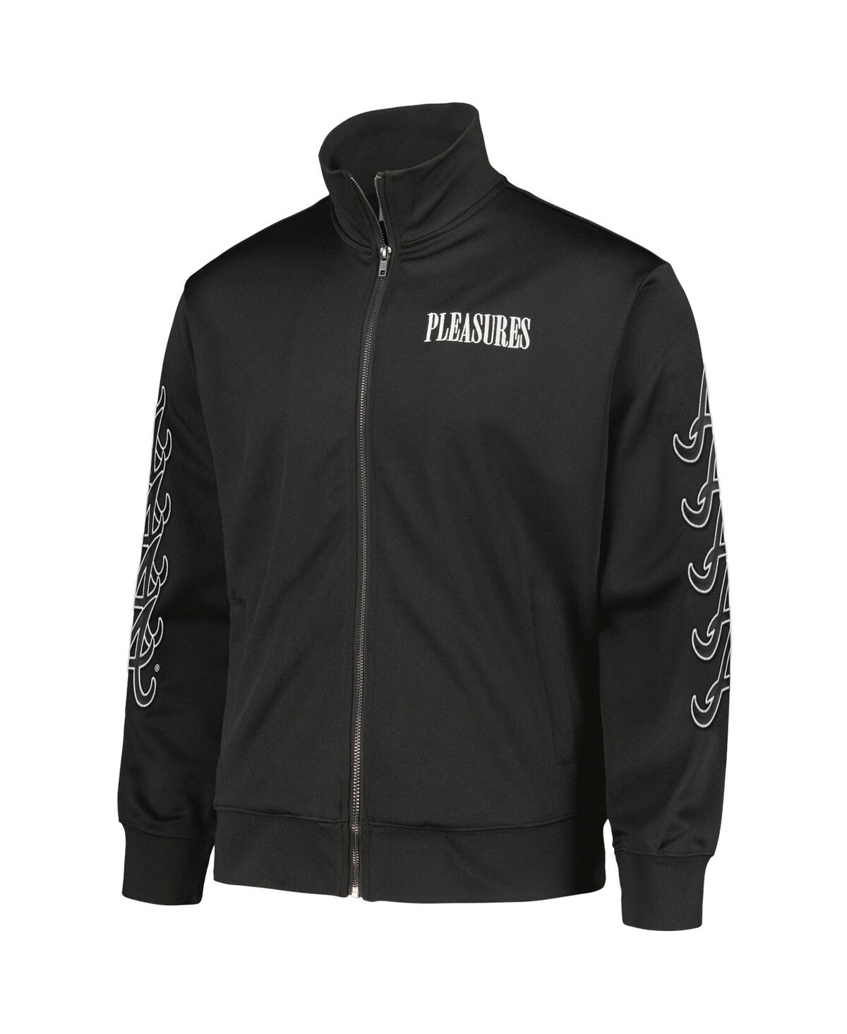 Pleasures Men's Black Atlanta Braves Pitcher Full-zip Track Jacket In Black