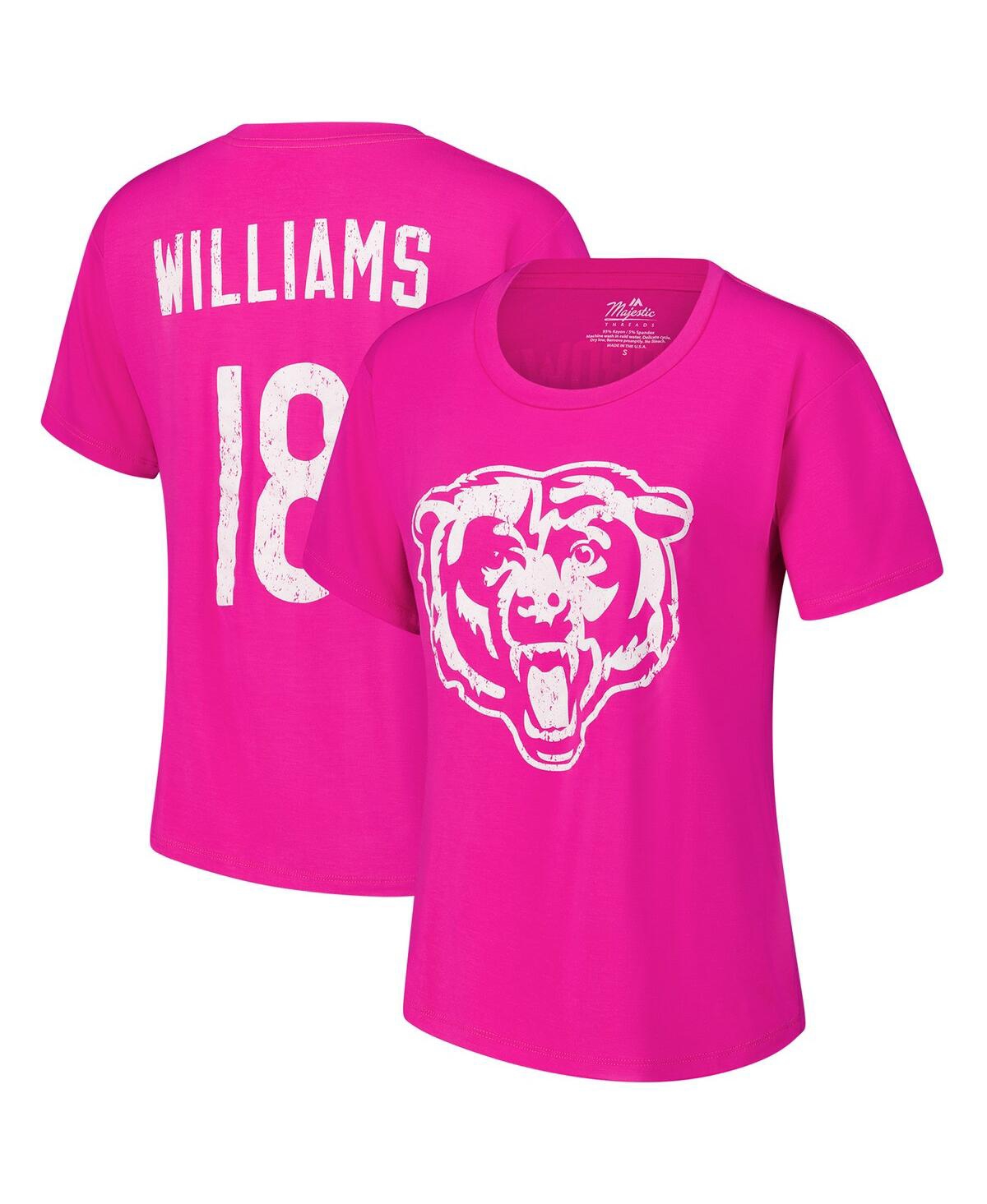 MAJESTIC WOMEN'S CALEB WILLIAMS PINK CHICAGO BEARS NAME NUMBER T-SHIRT 