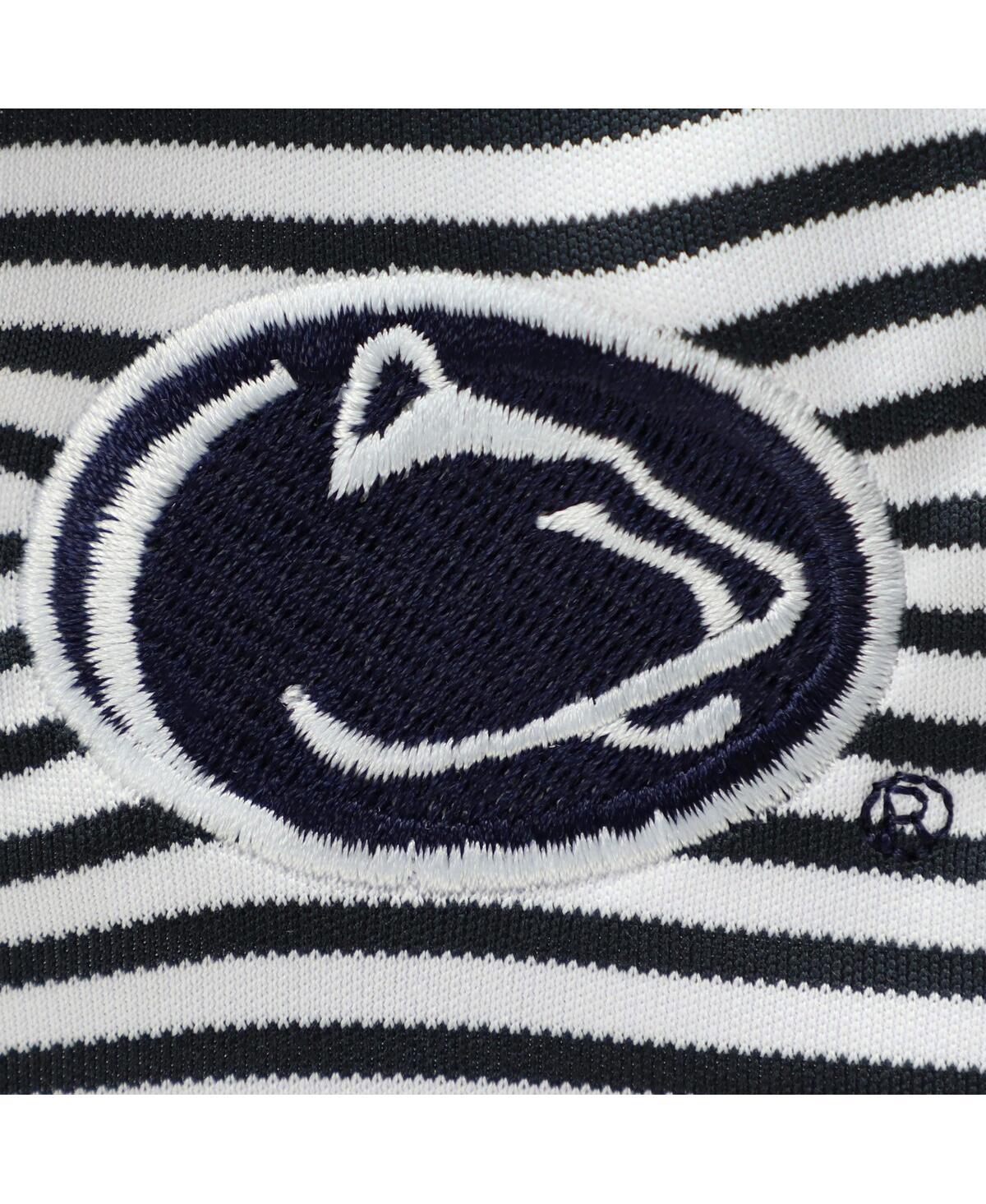 Shop Garb Baby Boys And Girls Navy/white Penn State Nittany Lions Carson Striped Short Sleeve Bodysuit
