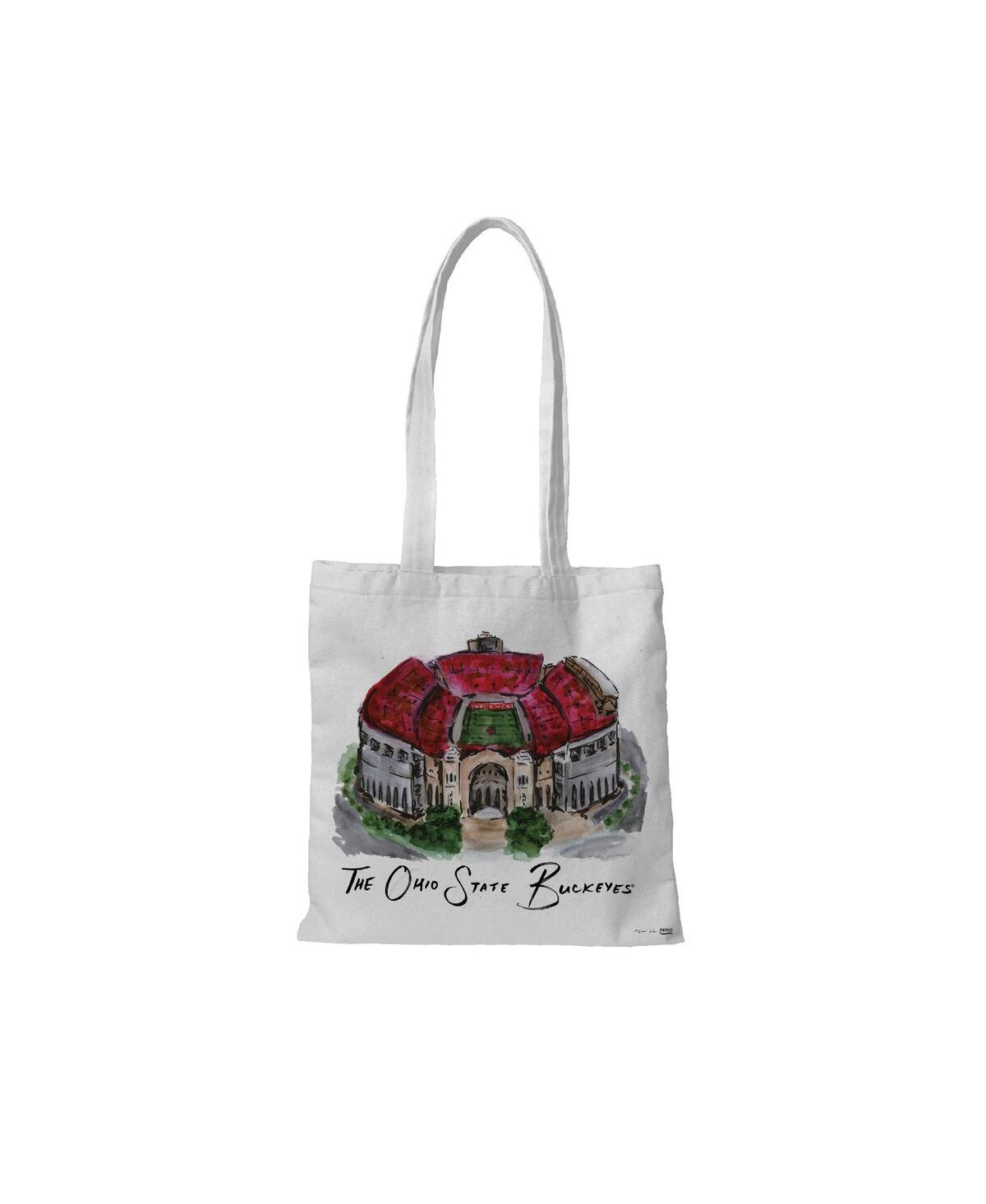 White Ohio State Buckeyes Laura Wilcox Designs Tote Bag - White