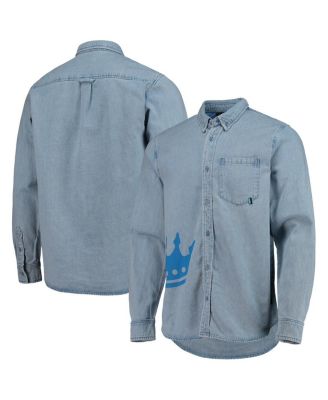 The Wild Collective - Men's Blue Charlotte FC Denim Button-Down Long Sleeve Shirt