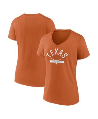 Fanatics - Women's  Texas Orange Texas Longhorns Iconic Game Used V-Neck T-Shirt