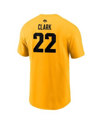 Men's and Women's Caitlin Clark Gold Iowa Hawkeyes Retired Player Name Number T-Shirt