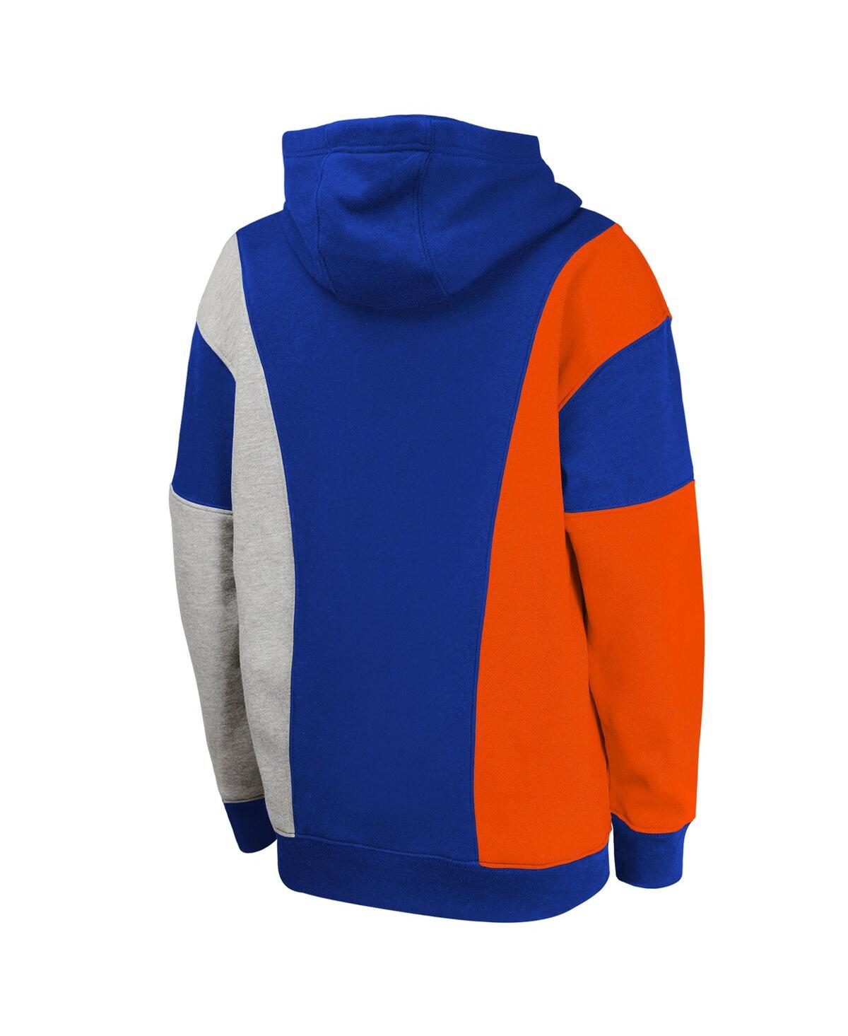 Outerstuff Big Boys And Girls Blue New York Knicks Ace In The Hole Pullover Hoodie In Blue
