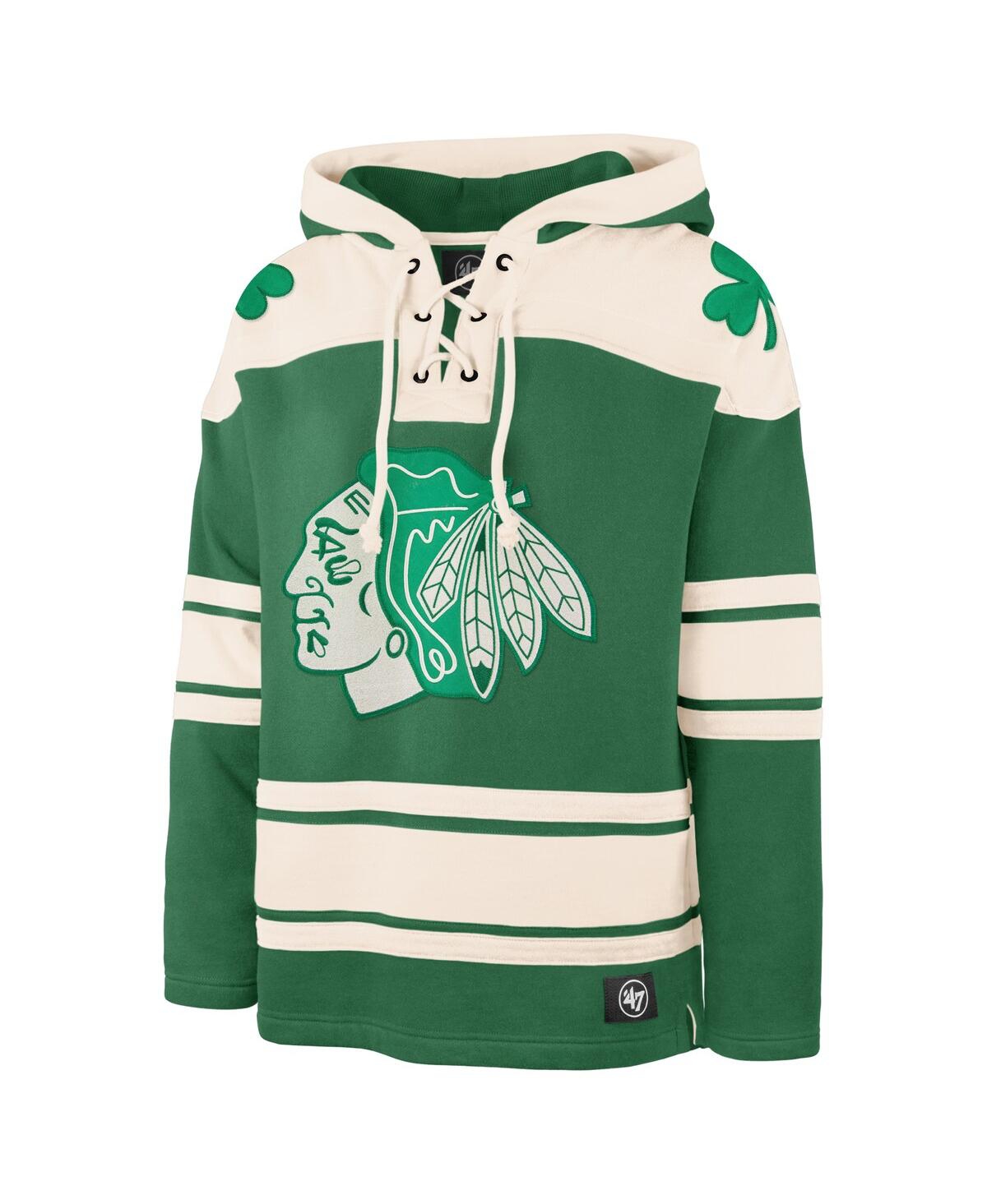 47 Brand Men's Connor Bedard Kelly Green Chicago Blackhawks St. Patrick's Day Player Name Number Lacer Pullov In Kelly Green