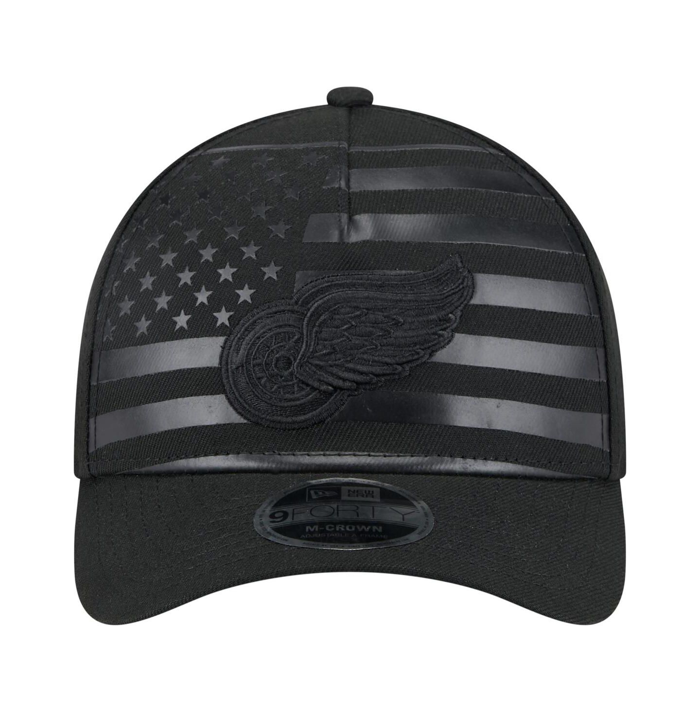 Мужская кепка New Era Black Detroit Red Wings Game Day Stealth Flag 9FORTY A-Frame Adjustable Hat — фото 4
