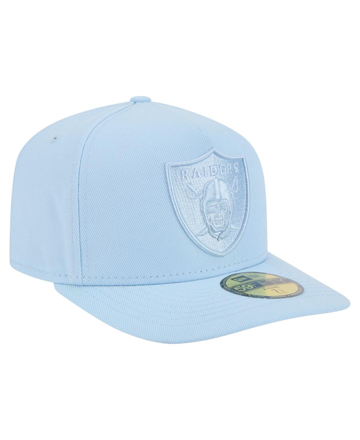 New Era Men's Light Blue Las Vegas Raiders Color Pack A-frame 59fifty Fitted Hat In Light Blue