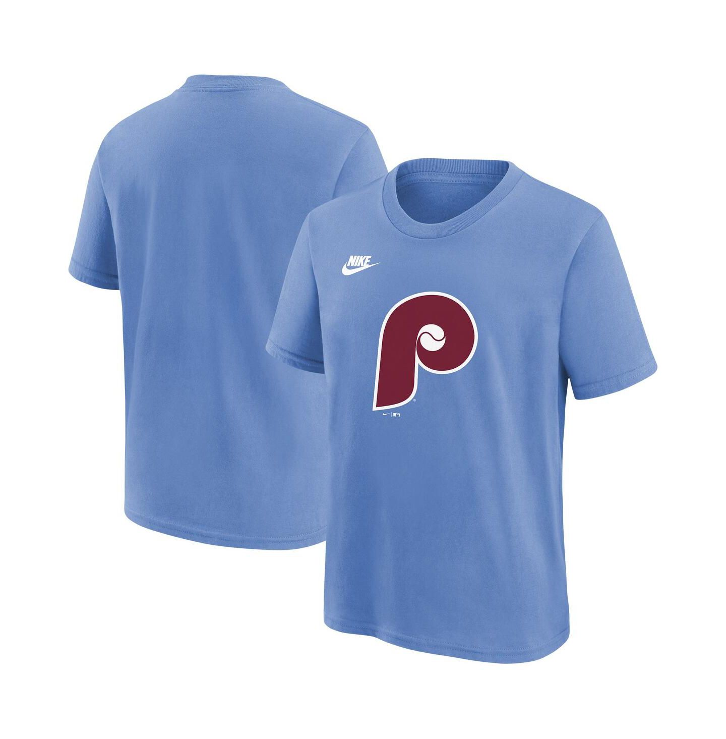Детская футболка Nike Light Blue Philadelphia Phillies Cooperstown Collection Team Logo — фото 1