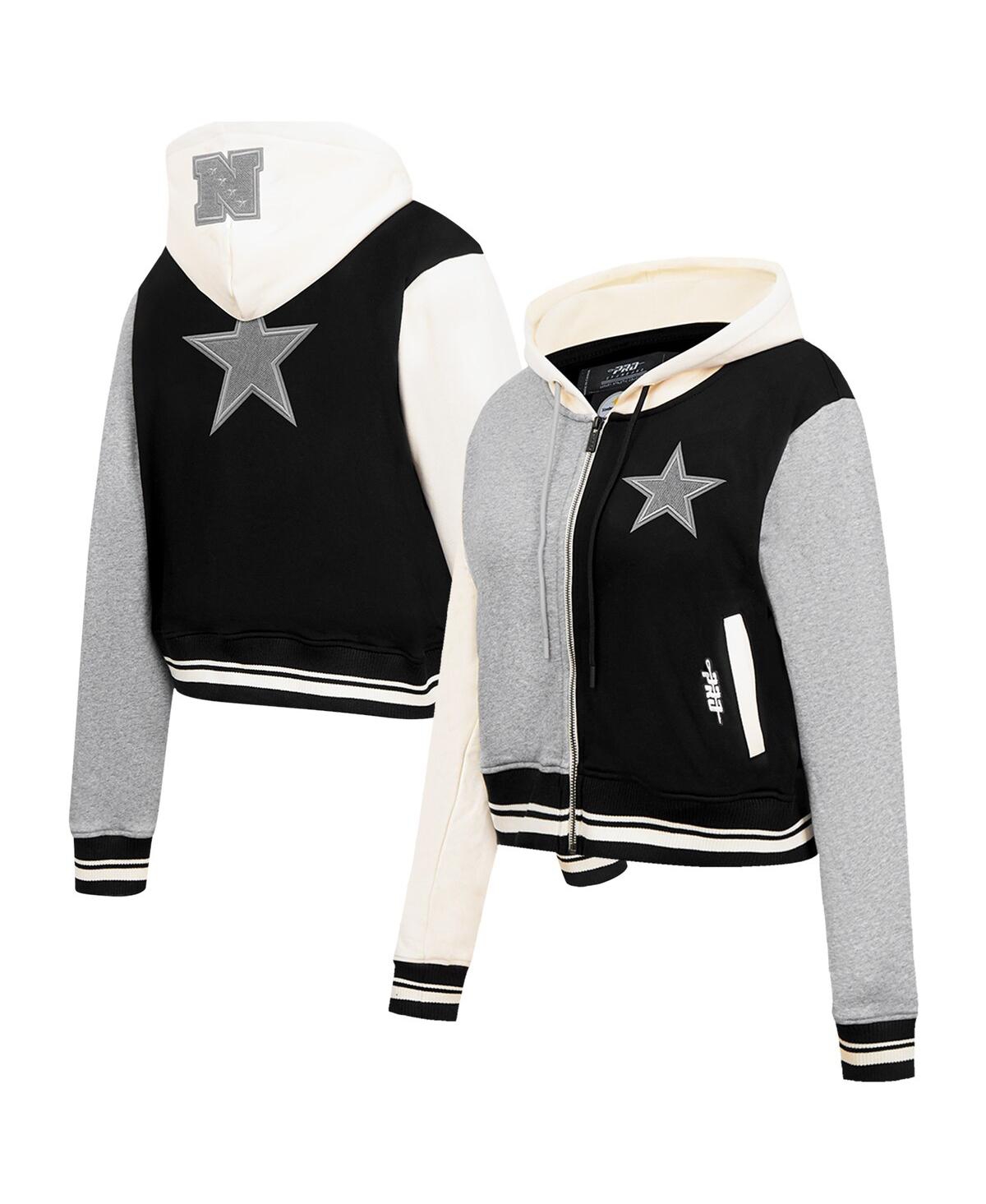 Women's Gray Dallas Cowboys Reverse French Terry Color Block Full-Zip Hoodie - Gray