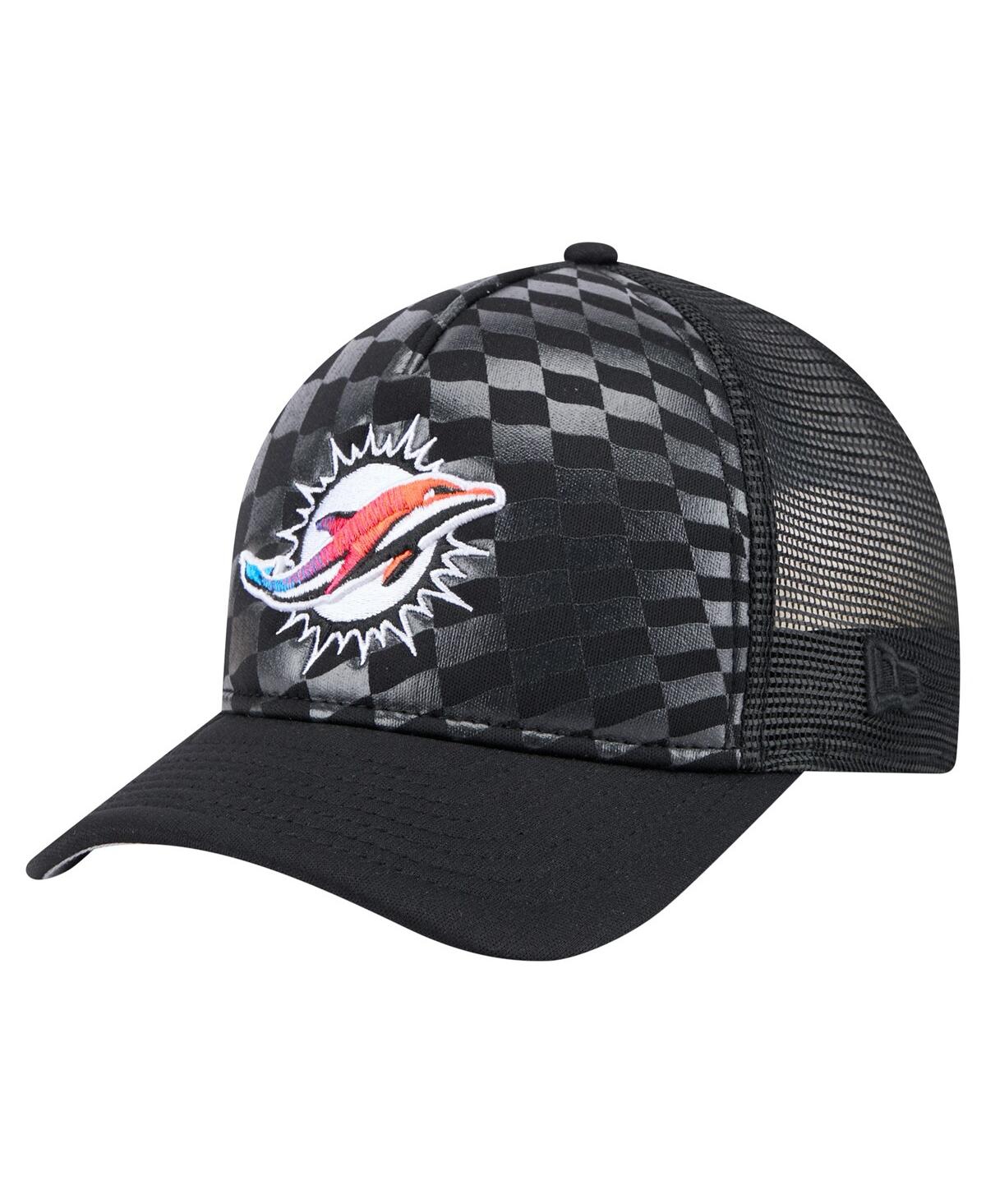 NEW ERA MEN'S BLACK MIAMI DOLPHINS GRADIENT 9FORTY ADJUSTABLE HAT 