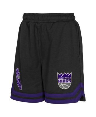 Big Boys and Girls Black Sacramento Kings Teardrop Fleece Shorts