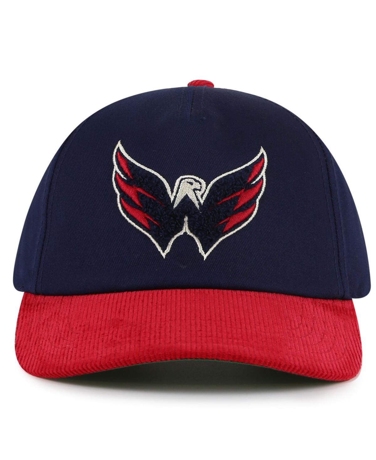 AMERICAN NEEDLE MEN'S NAVY/RED WASHINGTON CAPITALS BURNETT ADJUSTABLE HAT 
