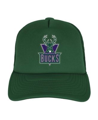Big Boys and Girls Hunter Green Milwaukee Bucks Core Evergreen Trucker Adjustable Hat