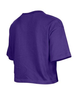 Women's Purple Los Angeles Lakers Oversized Boxy Crop T-Shirt