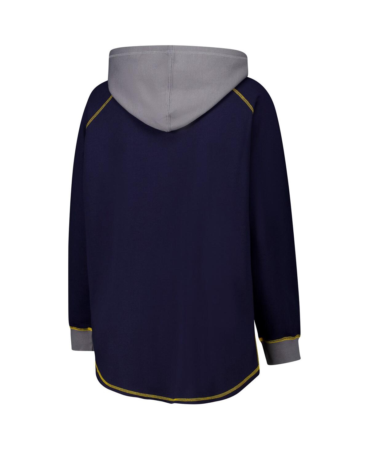 Fanatics Women's Navy Michigan Wolverines Plus Size Boom Pullover Hoodie In Navy