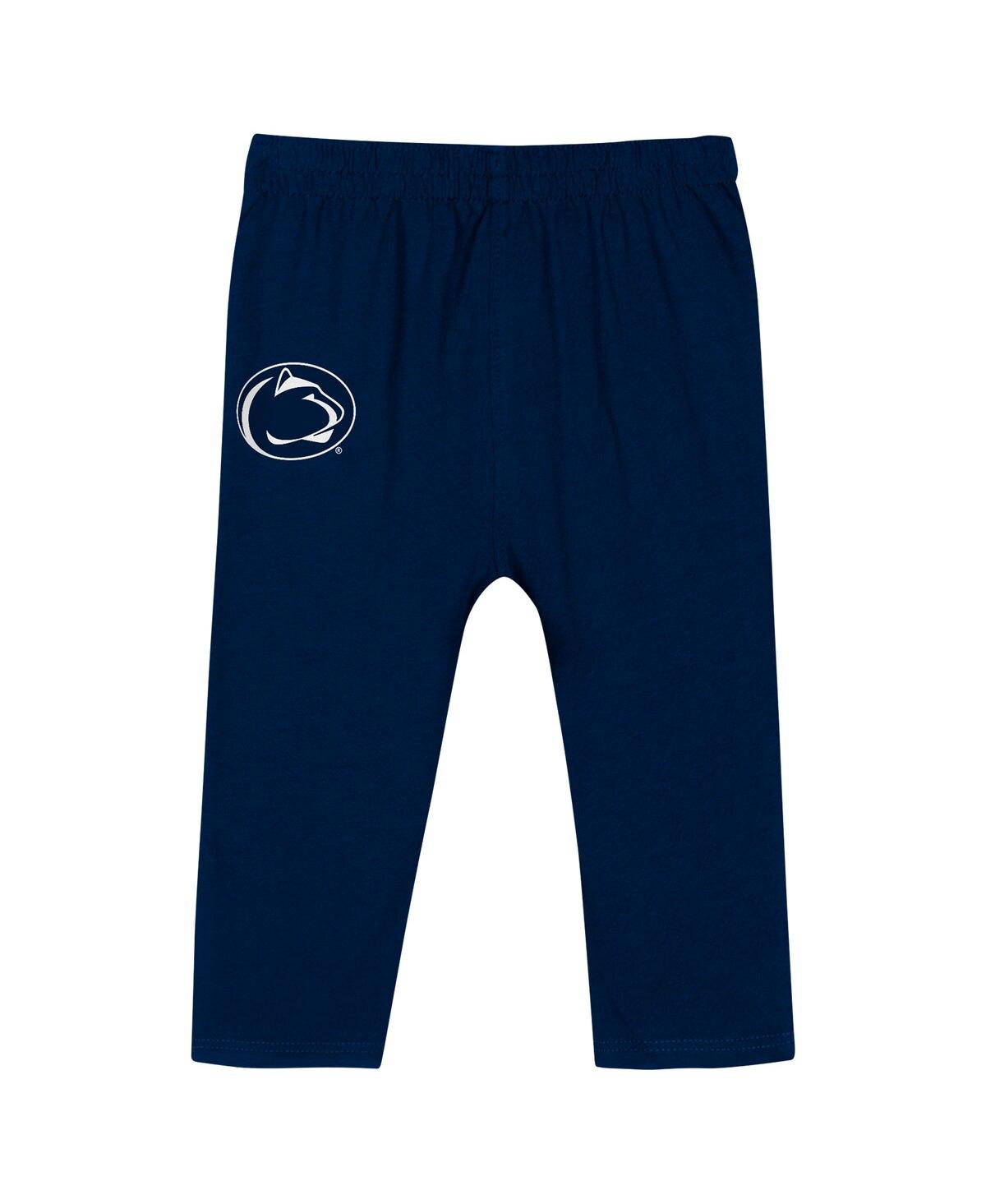 Outerstuff Baby Boys And Girls Navy Penn State Nittany Lions Double Up Long Sleeve Bodysuit And Pant In Navy