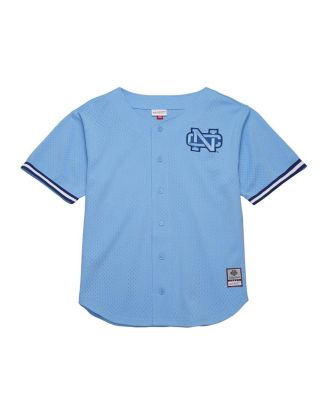 Men's Carolina Blue North Carolina Tar Heels Game Time Vintage Mesh Button Front Jersey
