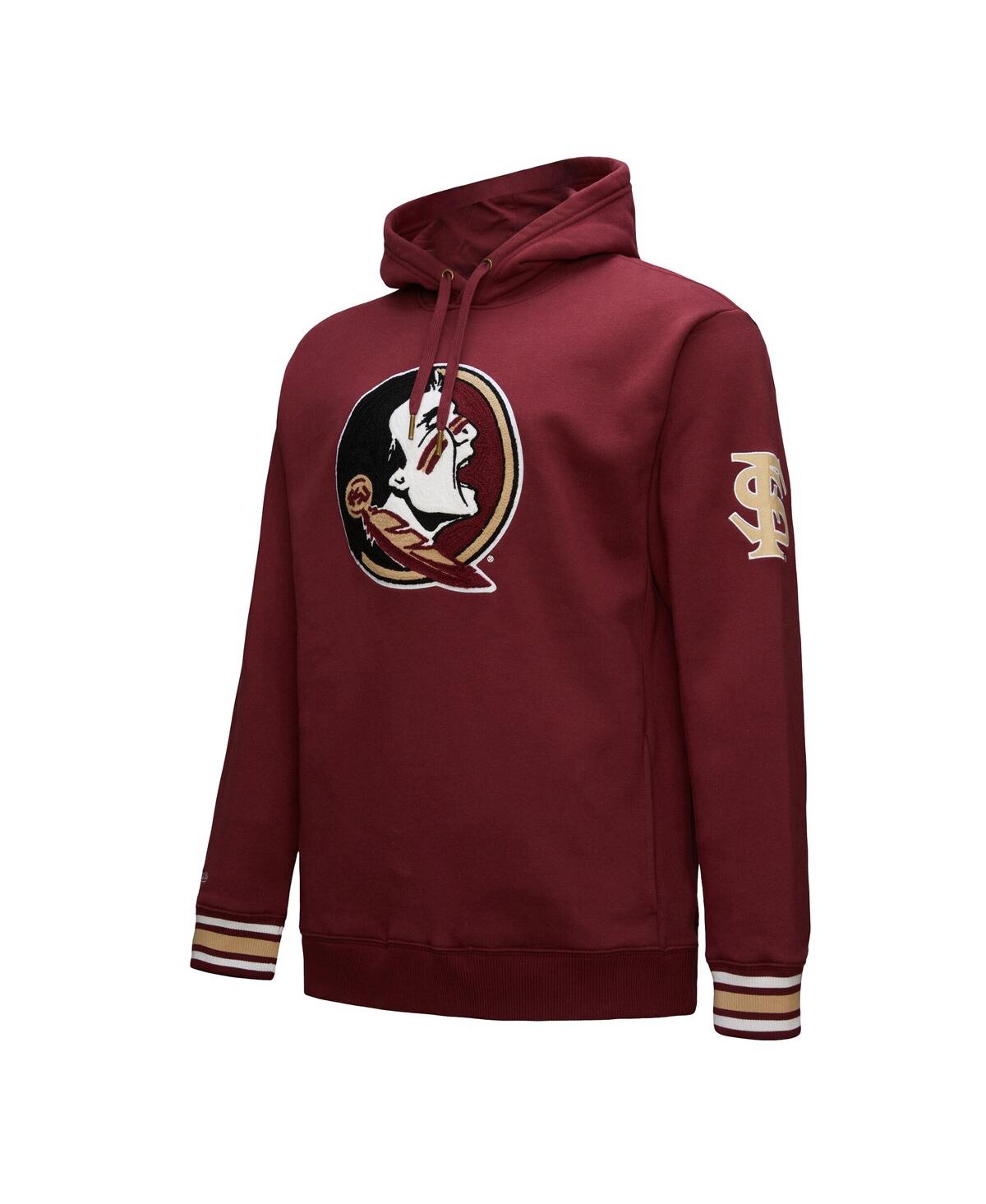 Mitchell & Ness Men's Garnet Florida State Seminoles Chainstitch Fleece Pullover Hoodie In Garnet