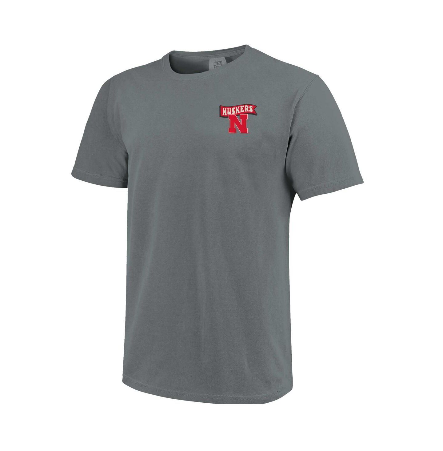 Футболка Image One Gray Nebraska Huskers Retro Mascot Hyper Local Comfort Colors — фото 3
