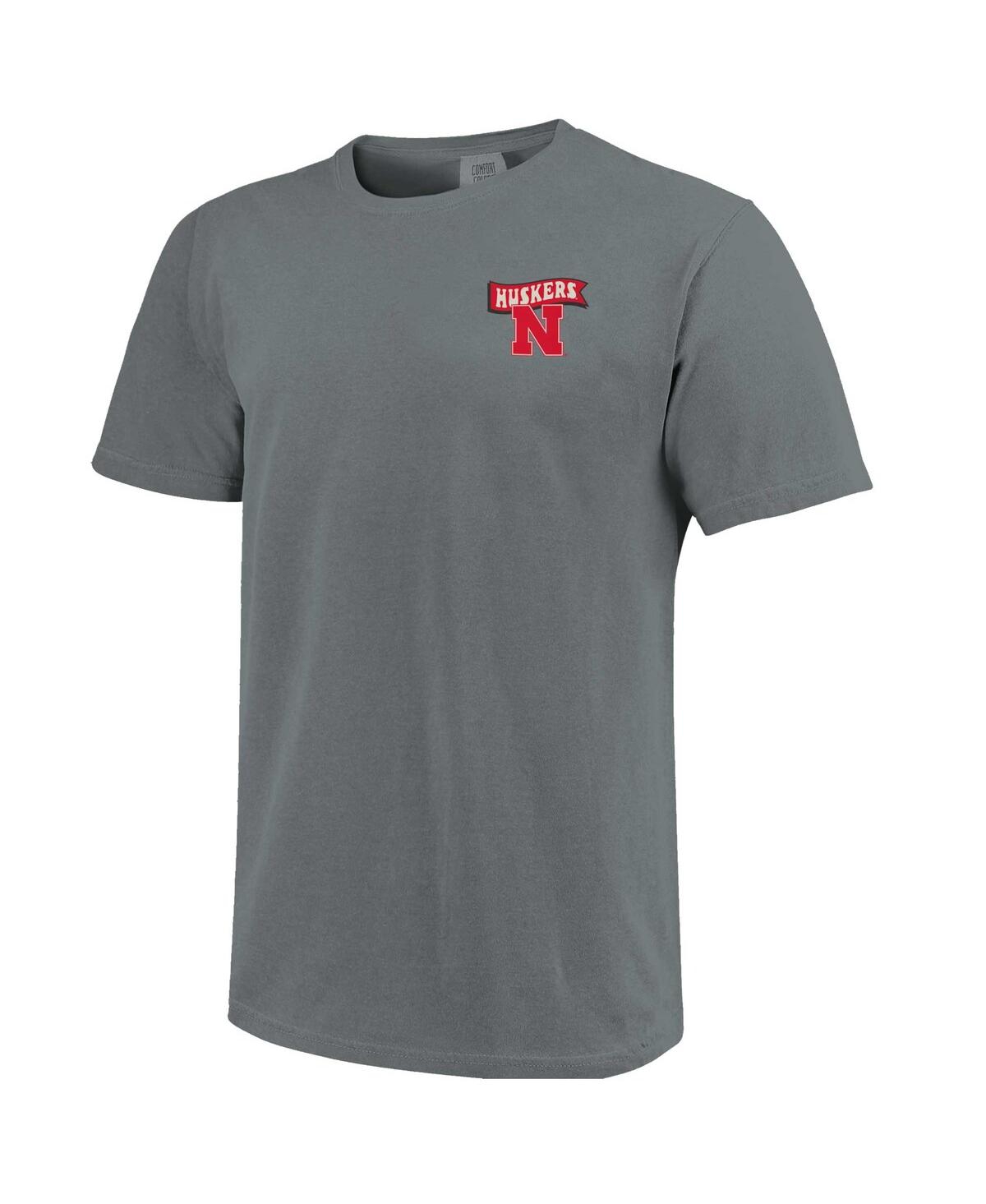 Image One Men's And Women's Gray Nebraska Huskers Retro Mascot Hyper Local Comfort Colors T-shirt In Gray